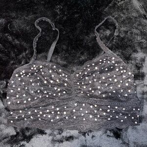 PINK Black with Jewels Bralette- Size M